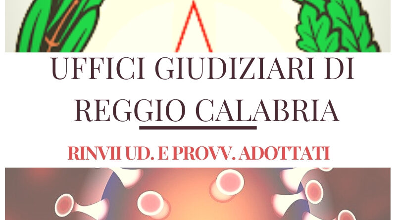 Misure Organizzative GdP di Reggio Calabria